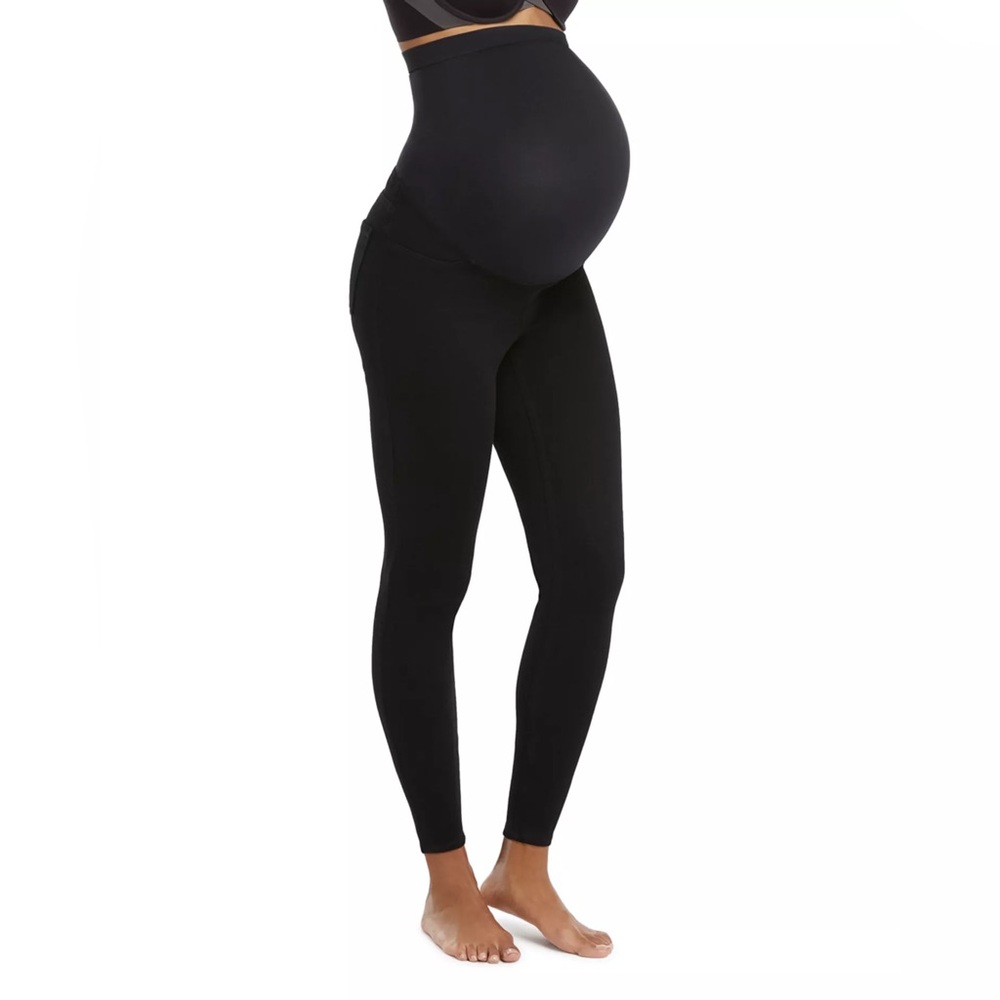 NWT $110 SPANX Mama Maternity Jean-ish™ Ankle Leggings Black Stretch Small Comfy